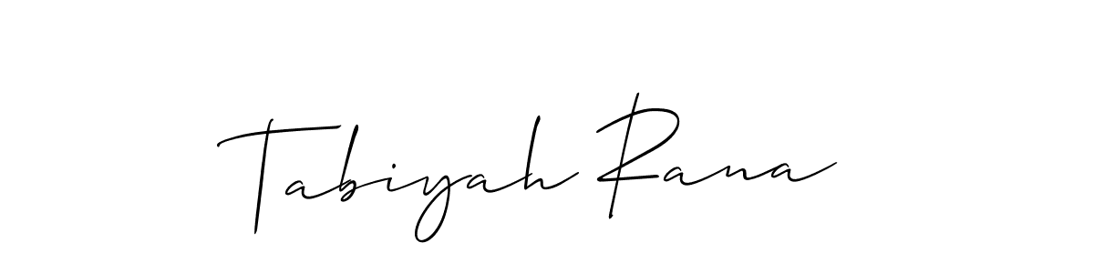 How to Draw Tabiyah Rana signature style? Allison_Script is a latest design signature styles for name Tabiyah Rana. Tabiyah Rana signature style 2 images and pictures png